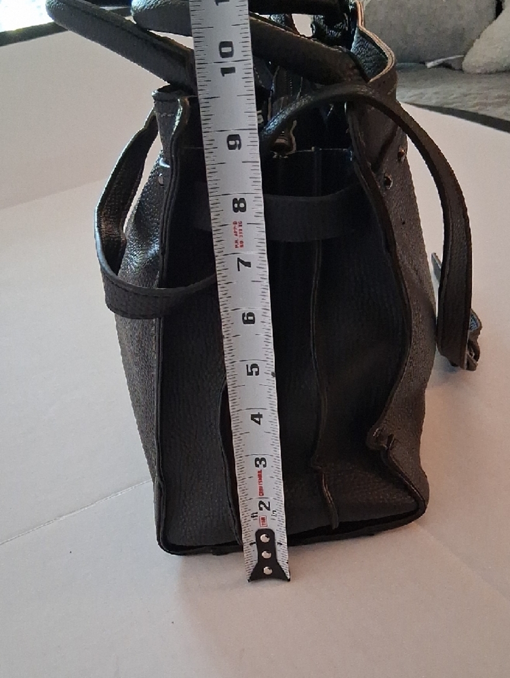 NIcole Miller Black Leather Shoulder Bag – Classic Everyday Tote - Picture 8 of 10